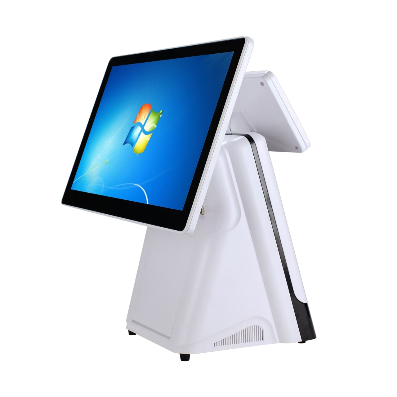 TouchPOS E6 single-display POS terminal, front right view