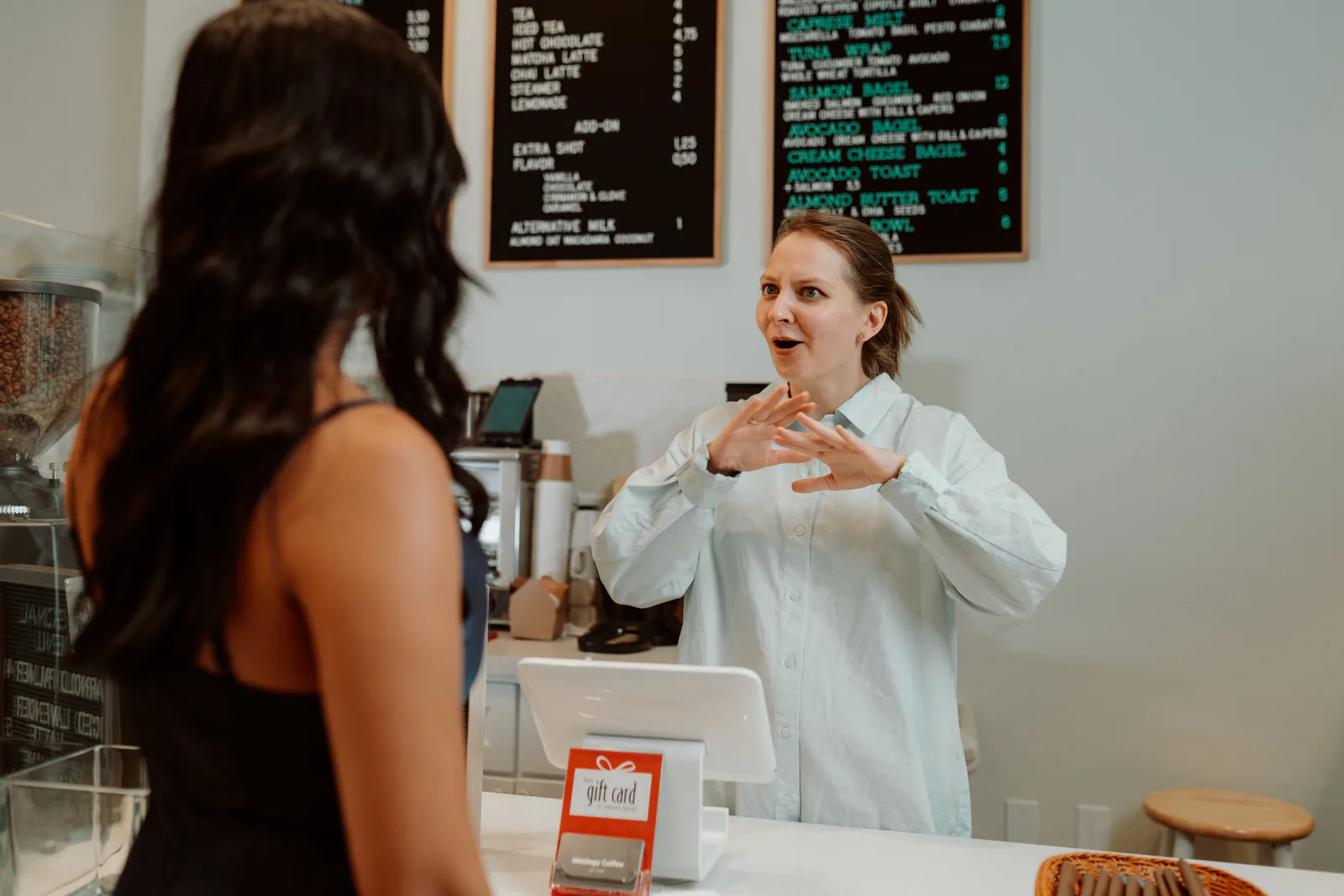 Real café point-of-sale service environment